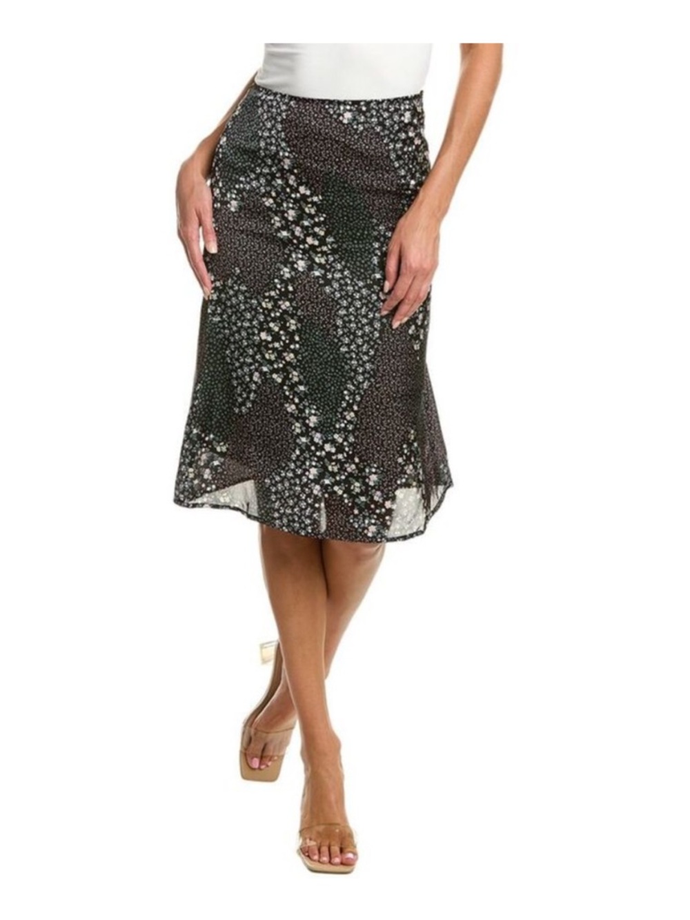 Sadie & Sage Melodic Blues Midi Skirt